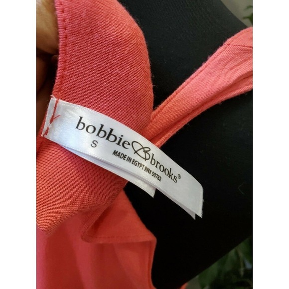 Bobbie Brooks Women's Pink & Black Rayon Sleeveless Scoop Neck Long Maxi Dress S - Picture 8 of 11